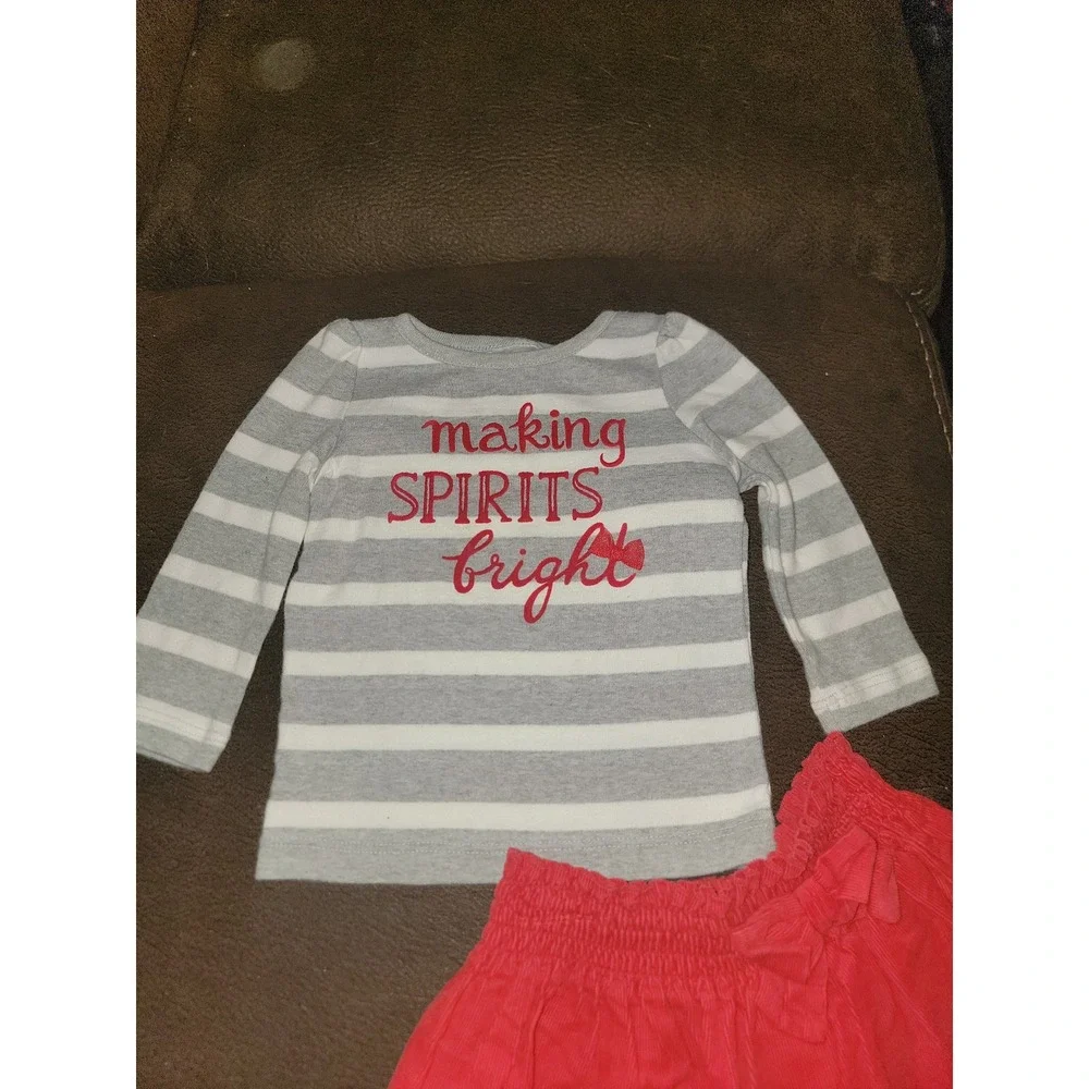 Gymboree holiday shop‎ making spirits bright top and skirt size 6 12 months